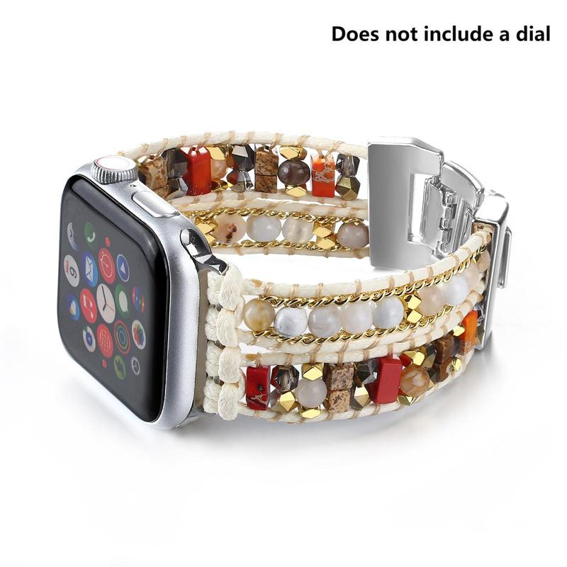 Boho Style Beaded Watch Band (Band Only), Fashionable Watch Band for Women & Men, Wearable Accessories for Apple Watch Series 9 8 7 6 5 4 3 2 1 SE Ultra