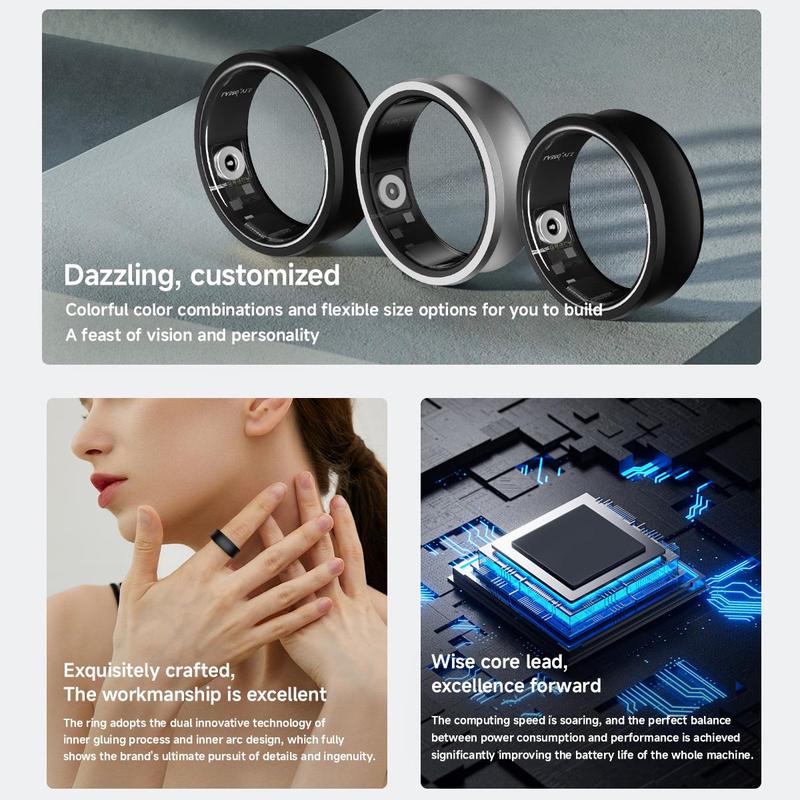 SIMSONLAB Multifunctional Smart Ring, 1 Count USB Rechargeable Waterproof Smart Ring, Sports Monitoring Ring, Remote Photo Control Ring for Android & iOS