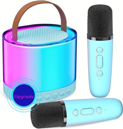 2024 New Style & Family Karaoke Magic  - Mini Bluetooth Karaoke Stereo, Dual Wireless Mics + Dazzling Colorful Lights, Adults and Kids love it, Perfect birthday gift for 4-12 years old boys and girls first choice Audio Smartphone