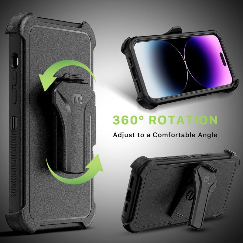 MYBAT PRO Maverick Series  Protective Case with Belt Clip Holster,  Drop-proof, Shockproof, with 360° Rotating Kickstand, Heavy Duty Protection