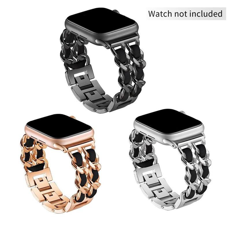 GIROUETTE Fashionable Link Bracelet Design Watch Band (Band Only), Stylish Watch Band for Women, Wearable Accessories Compatible with Apple Watch Series