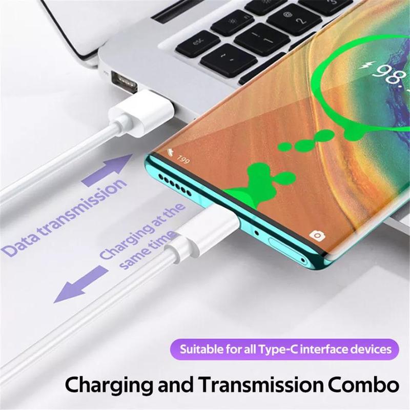 Fast Charging USB-A to USB-C Data Cable for Android Phones - USB Type C Charger Lot Durable Cord - Mobile, Smartphone Cellphone Electronic