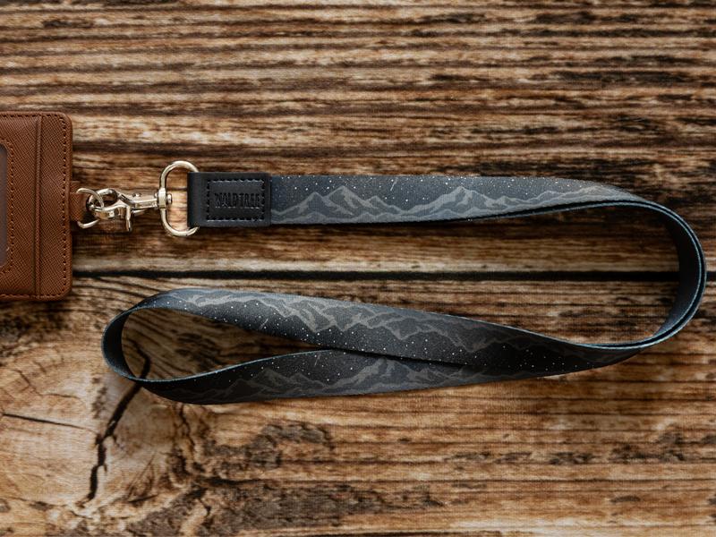 Midnight Mountain Neck Lanyard for keys, ID Badges, Phones, and wallets Accessories Leather