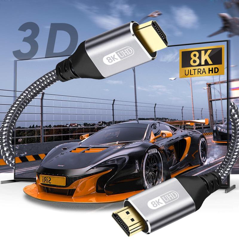 HDMI 2.1 Cable for Summer, 1 Count Ultra High Speed HDMI 2.1 Cable, HDMI Cable Compatible with HDTV Laptop Projector PS4 PS5