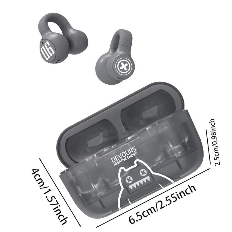 Portable Wireless Headphones, Clip-on Design Noise Cancelling Headphone with Microphone, Bluetooth-compatible Earphones For Sports Running, Universal Wireless Earbuds