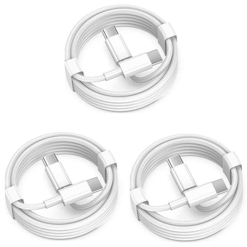 3PCS USB C to C Cable, iPhone 15 Charger Cord 6ft,60W Long Type C Fast Charging Cable for Apple iPhone 15 Pro Pro Max Plus, iPad Pro, Air5, MacBook Air, Samsung Galaxy,Android