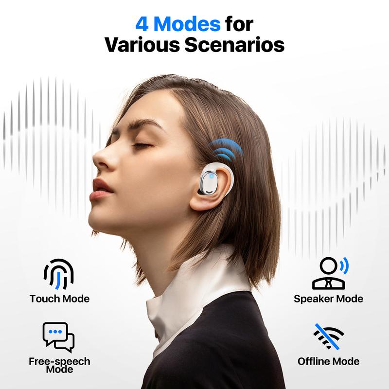 AI Language Translator Earbuds: Real Time 144 Languages & Accents, HD Sound Quality Long Battery Life, Ideal for Travel & Business It is suitable for business meetings, traveling abroad, learning foreign languages, listening to songs and videos