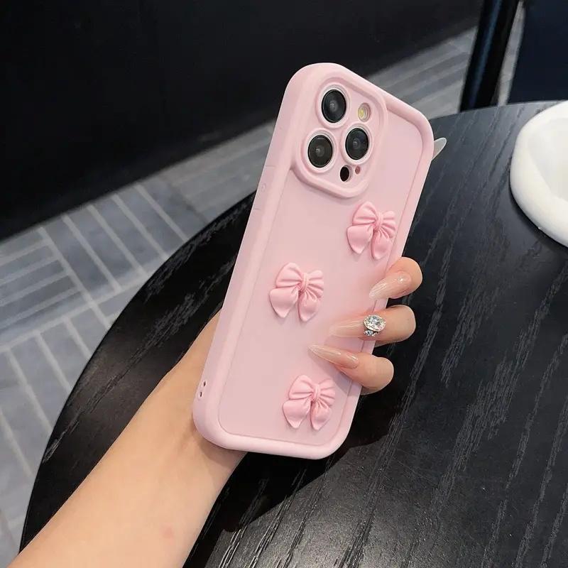 Cute Bowknot Design Phone Case, Anti-fall Phone Protector Cover, Shockproof Phone Protective Case Compatible with iPhone 15 14 13 12 11 Series