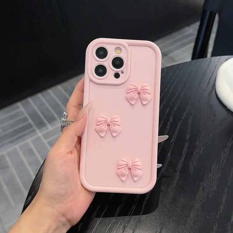 Cute Bowknot Design Phone Case, Anti-fall Phone Protector Cover, Shockproof Phone Protective Case Compatible with iPhone 15 14 13 12 11 Series