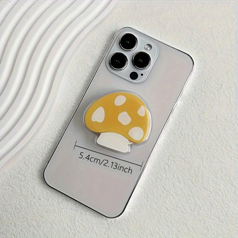 Cute Mushroom Design Phone Ring Holder, Creative Mobile Phone Push-pull Integrated Folding Stand, Fashion Phone Accessories for Phone Decoration