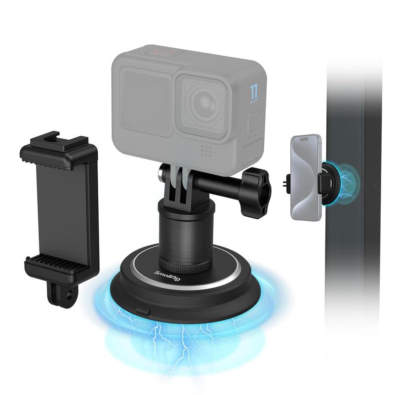 [Holiday Deal] SmallRig 2-in-1 Gym Magnetic Suction Cup Mount, Powerful Photography Kit Phone Holder, Sports Camera Mount for Gopro, for Insta360 and cellphone, 360º Rotation for Car and Gym for iphone16 Pro MAX 4347,Black Friday Cyber Monday