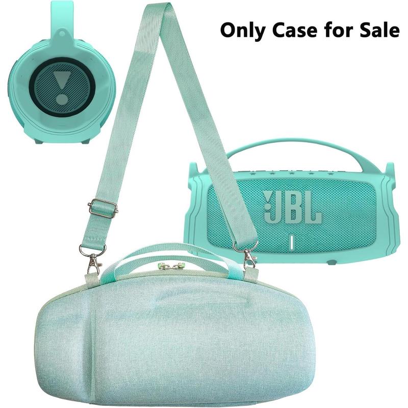 Silicone Cover and Travel Case for JBL Charge 4   Charge 5 Portable Bluetooth Speaker, Accessories Case for JBL Charge 5   Charge 4 Speaker (Teal Case)