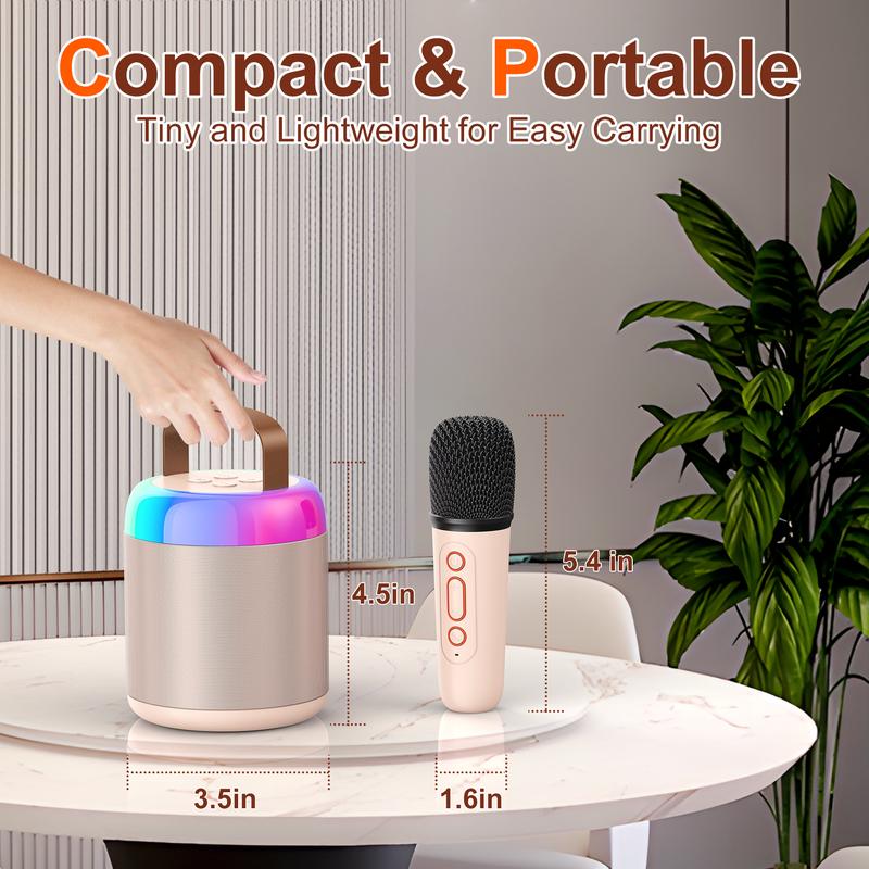 Fall Portable Wireless Karaoke Speaker with Microphone, HIFI Stereo Sound Subwoofers, KTV Speaker with RGB Colorful LED Lights, Karaoke Machine Sound System for Outdoor Sports Travel, Audio Device, Room Accessories Smartphone