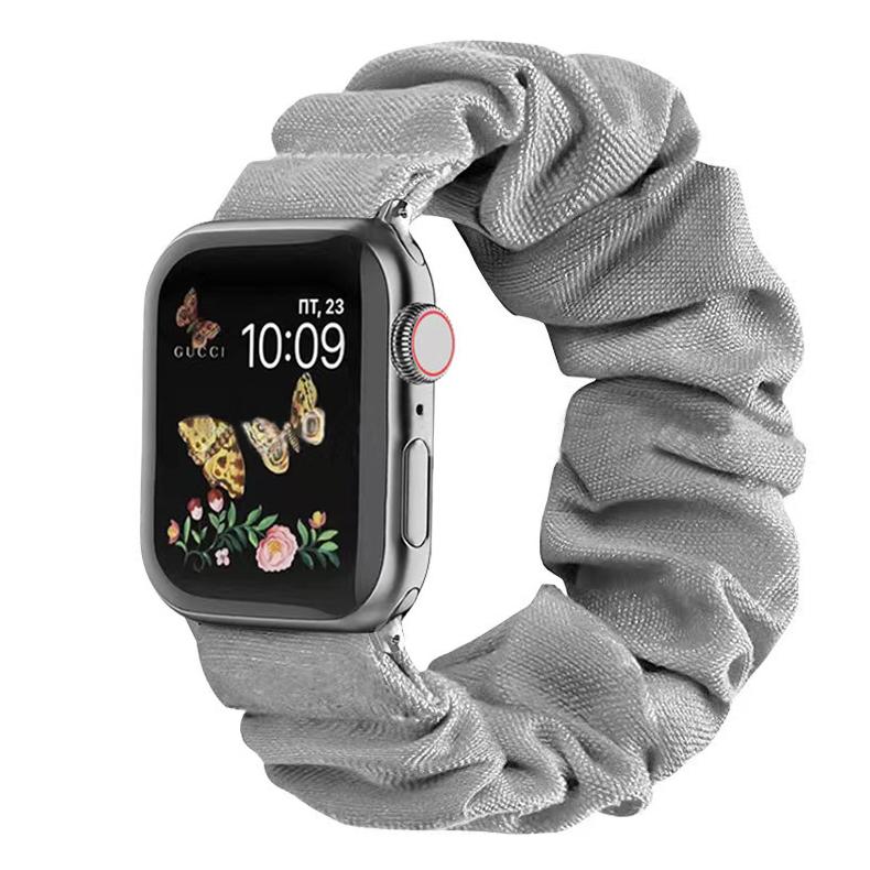 Watch Band Compatible with Apple Watch Band Scrunchie 38mm 40mm 41mm 42mm 44mm 45mm, Elastic Scrunchie Watch Bands for iWatch Series 9 8 7 6 SE 5 4 3 Ultra 2, Replacement Wristband Women