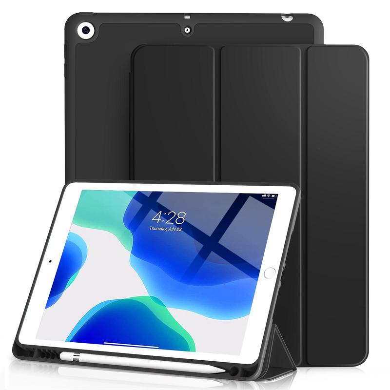 Portable Solid Tablet Case With Pen Slot Design, 1 Count Shockproof Anti-fall Tablet Protective Case For iPad 7th 8th 9th Generation, Tablet Accessories