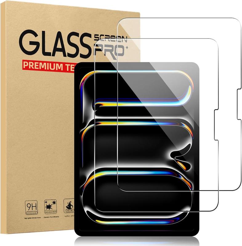 -2 Pack  iPad Pro 11 Inch M4 2024 Screen Protector Tempered Glass Flim, 9H Hardness Clear Anti-Scratch Screen Protector for iPad Pro 5th Generation 11