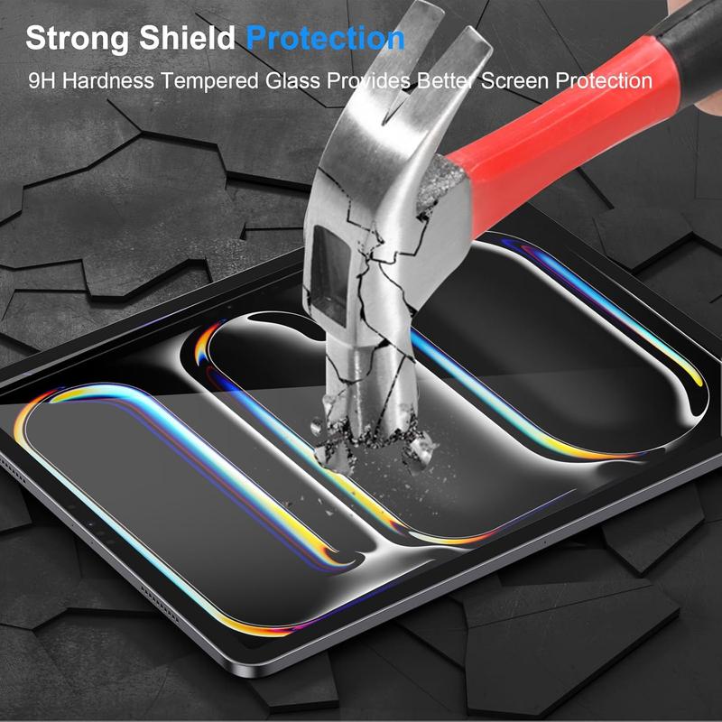 -2 Pack  iPad Pro 11 Inch M4 2024 Screen Protector Tempered Glass Flim, 9H Hardness Clear Anti-Scratch Screen Protector for iPad Pro 5th Generation 11