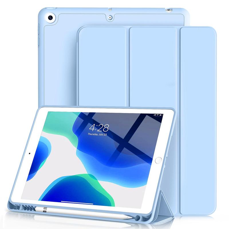 Portable Solid Tablet Case With Pen Slot Design, 1 Count Shockproof Anti-fall Tablet Protective Case For iPad 7th 8th 9th Generation, Tablet Accessories