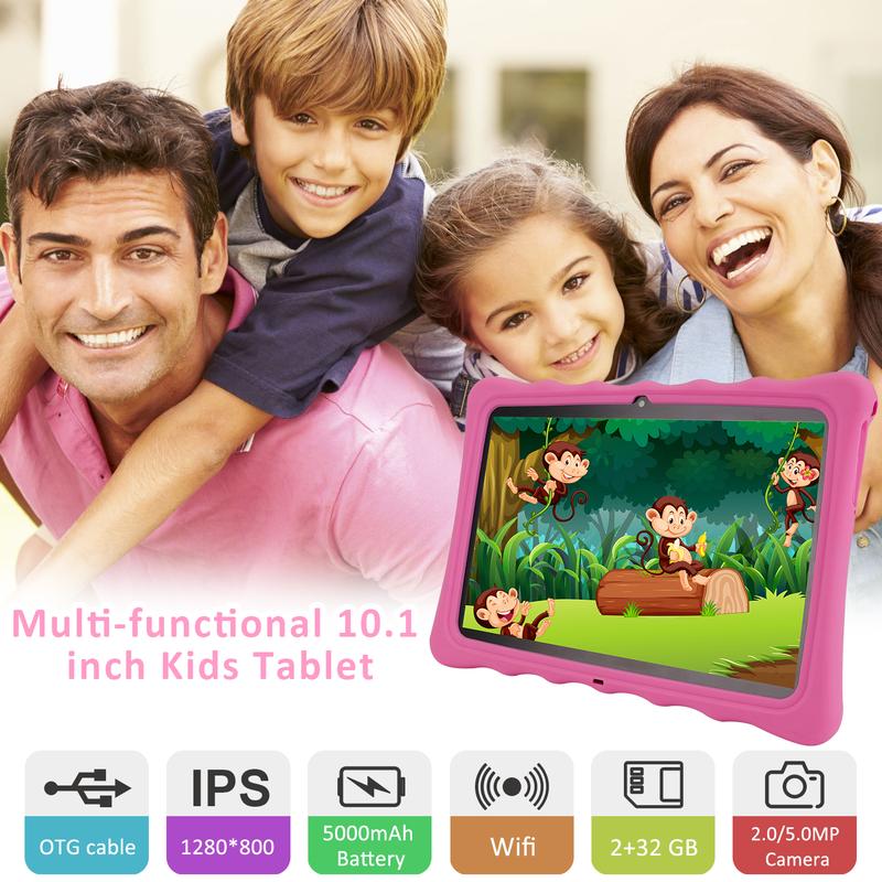 Kids Tablet Veidoo 10.1 inch Android 10 Tablet Pc with WiFi 32GB Toddlers Tablet for Kids Children's Tablet with Silicone Case Google Play Parental Control APP