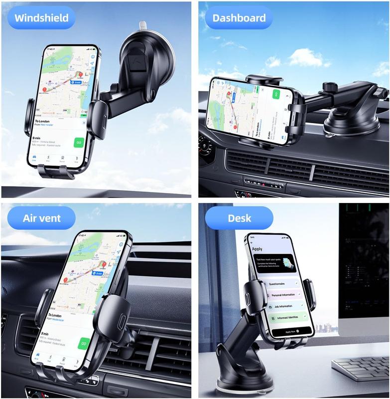 Phone Holder Phone Holders for Your  Windshield Dashboard Air Vent Universal Hands Free  Mount Phone Holder with Suction Cup Base and Telescopic Arm for Smartphone