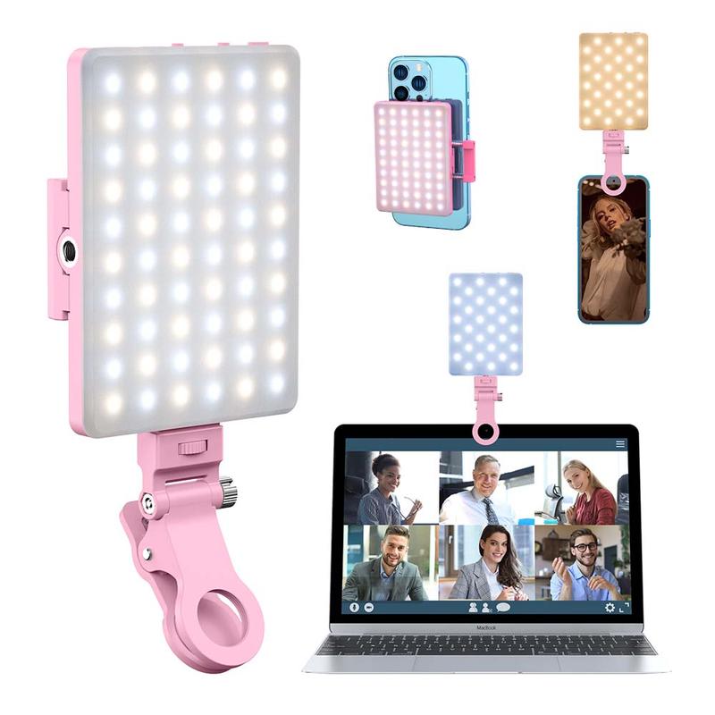 Portable Mobile Phone Selfie Light, 1 Count USB Rechargeable Clip-on Fill Light, Professional Video Lighting for Phone, iPhone, iPad, Laptop, TikTok, Makeup, Live, Vlog