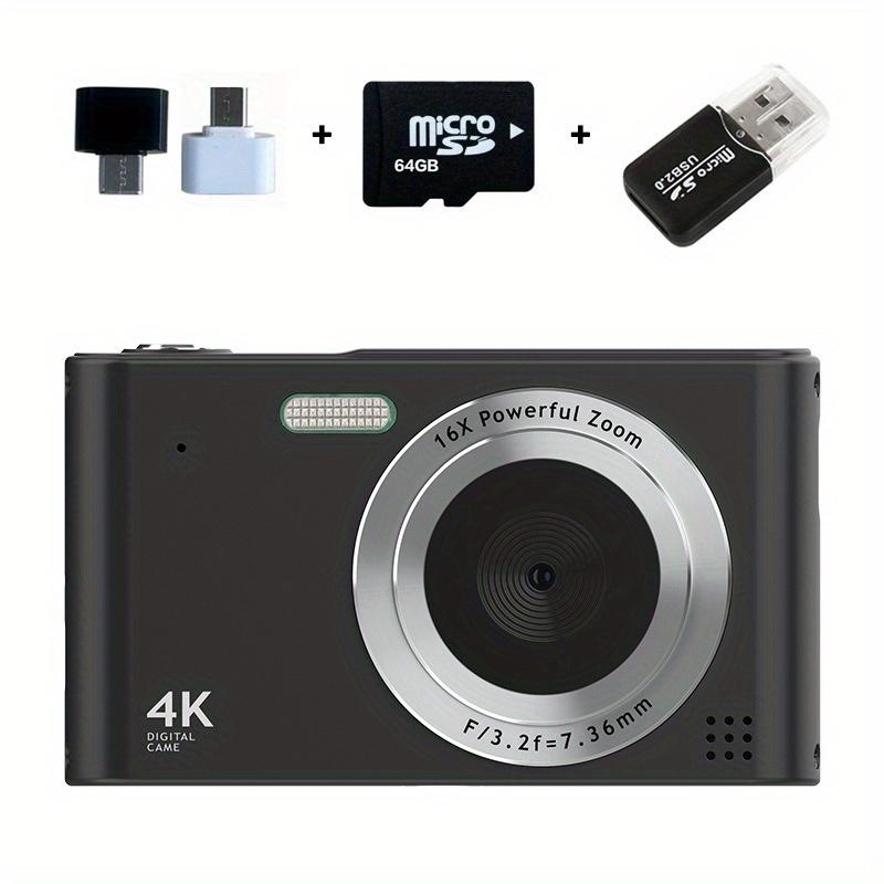 48MP 4K HD Digital Camera with 16x Zoom, USB Charging, 2.4-inch LCD, Perfect for Vlogging and Beginners - Christmas Gift