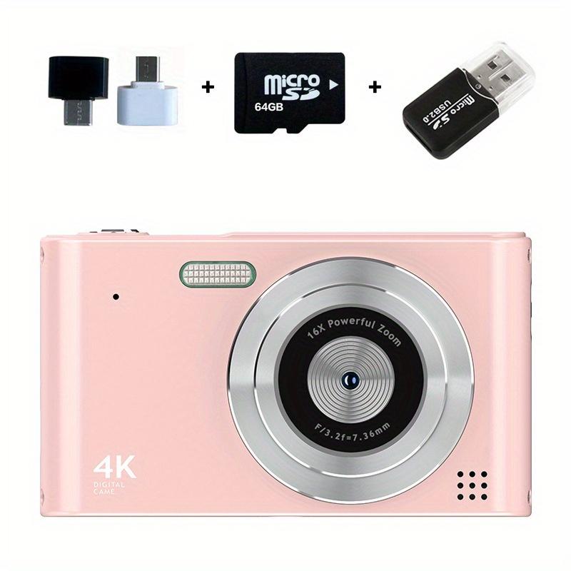 48MP 4K HD Digital Camera with 16x Zoom, USB Charging, 2.4-inch LCD, Perfect for Vlogging and Beginners - Christmas Gift