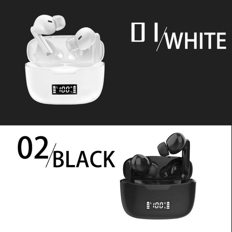 Wireless Headphones, 1 Piece Noise Cancelling In-ear Design BT Earphone Earbud with Digital Display Charging Case, Stereo Sound Gaming Headset Sports Earbuds