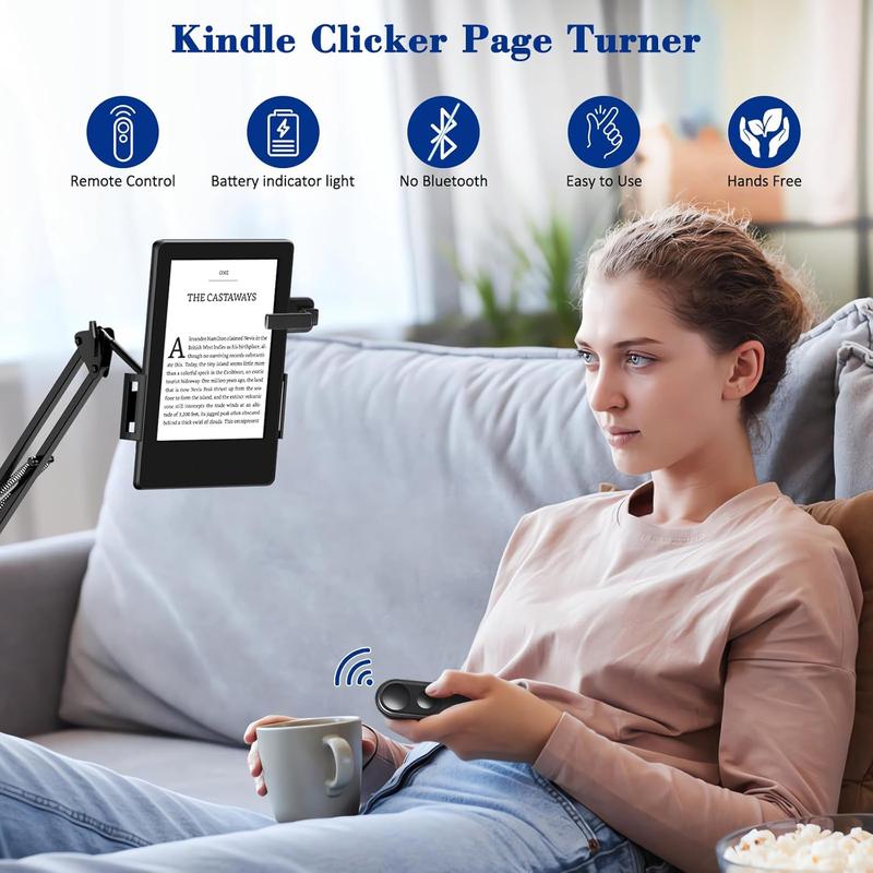 RF Remote Control Page Turner for Kindle Paperwhite Oasis Scribe Kobo, Clicker Page Turner Kindle Accessories, Good for Tablets SmartPhone Kindle