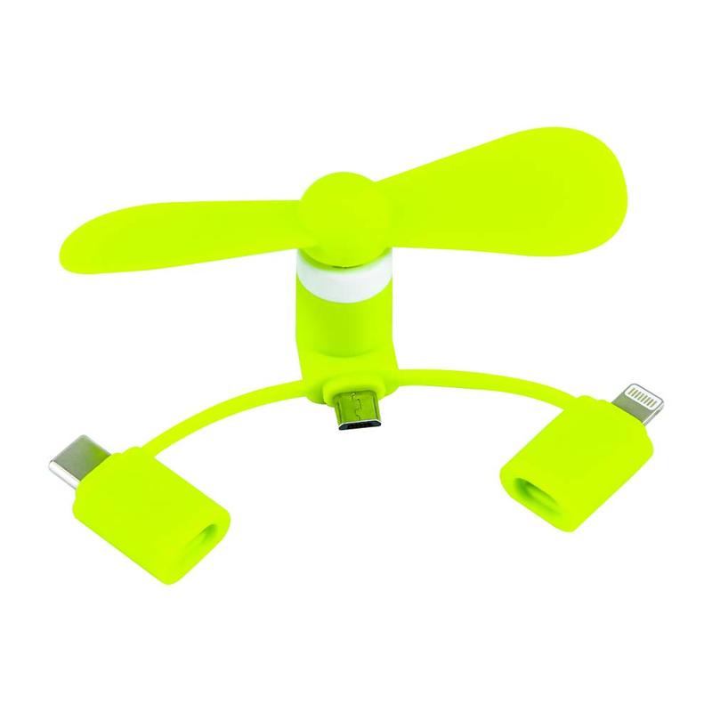 3 in 1 Portable Mini Phone Fan, 1 Count USB Powered Mobile Phone Fan, Small Cooling Fan for iPhone & Android Phone