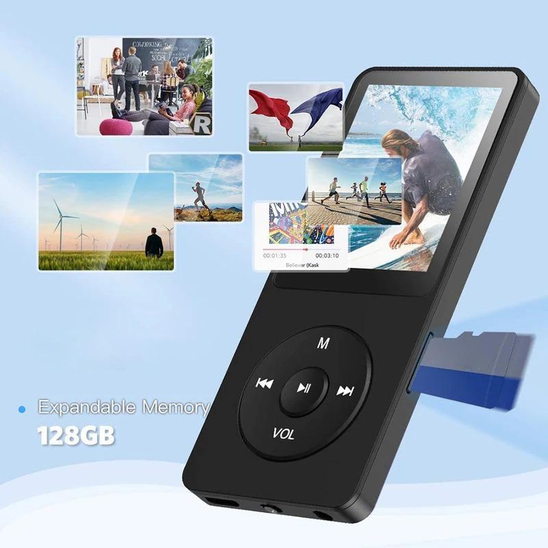 MP3 Player 1.8 in Screen HiFi Lossless Music Player Bluetooth-Compatible5.0 Type-C Sports MP3 Player Built-in Speaker for Kids