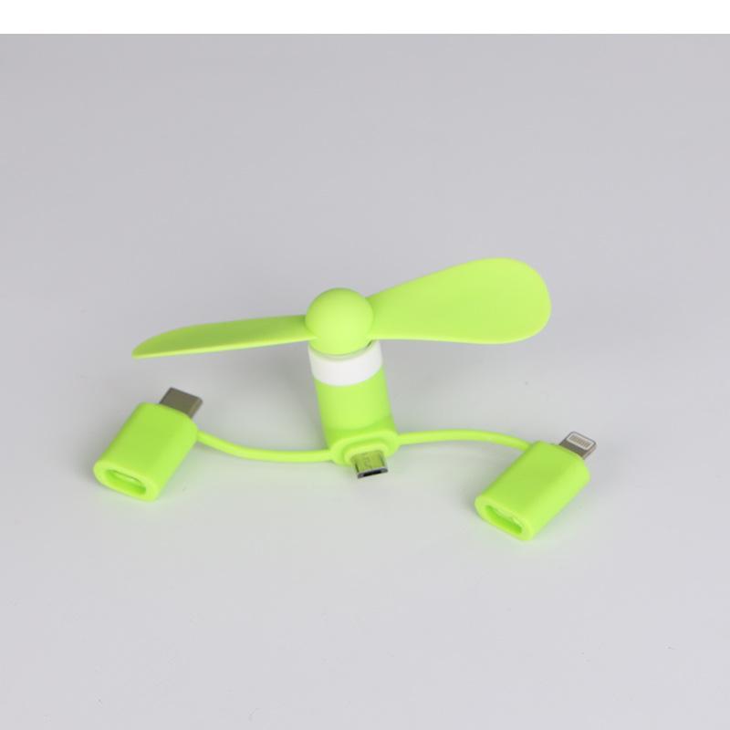 3 in 1 Portable Mini Phone Fan, 1 Count USB Powered Mobile Phone Fan, Small Cooling Fan for iPhone & Android Phone