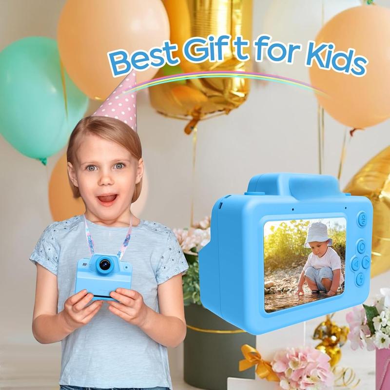 Instant Camera for Kids, Kids Instant Print Camera for 3 4 5 6 7 8 9 10 Years Old Girl Christmas Birthday Gifts, Portable Kid Toddler Digital Travel Camera Toy for Girls Boys Age 3-12 with SD Card