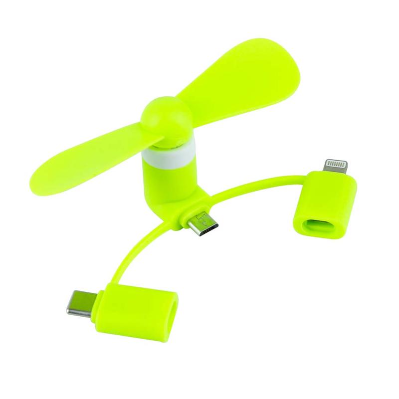 3 in 1 Portable Mini Phone Fan, 1 Count USB Powered Mobile Phone Fan, Small Cooling Fan for iPhone & Android Phone