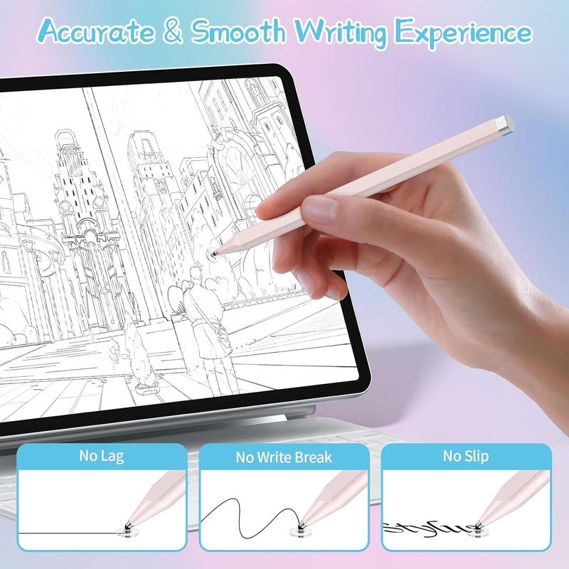 Stylus Pens for Touch Screens, Stylus Pen for iPad with Transparent Disc &  Adsorption, Compatible with iPad, , Android