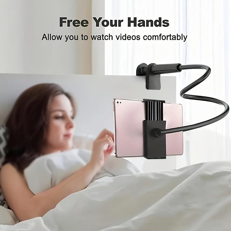 360 Degree Rotary Universal Tablet & Phone Holder-Flexible Spiral Base, Lazy Browsing-Perfect Bedside Companion for Tablet & Smartphone