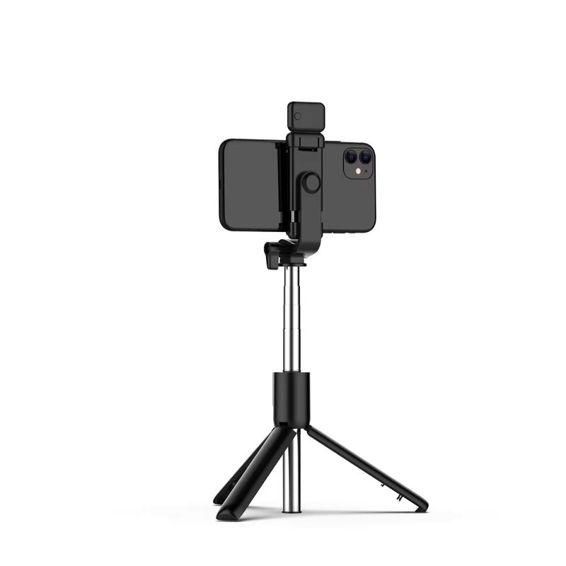 Portable Mobile Selfie Stick R1S with Built-in Light for Live Streaming and Makeup - Bluetooth Connectivity - Accessories Foldable Phone tripod