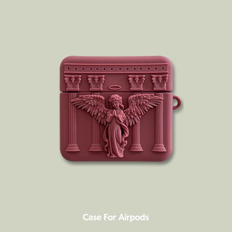 3D Angel Design Earphone Case, Creative Cute Cartoon Earbuds Charging Box Cover, Earphone Case for AirPods Pro 2 3, Earphone Accessories