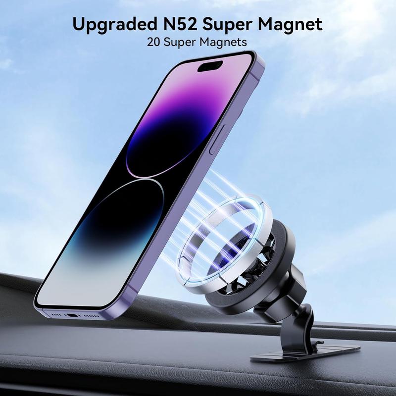 MagSafe Car Phone Mount – 20 Strong Magnets, 360° Rotation Hands-Free Dashboard Holder for iPhone 15 14 13 12 Pro Max Plus 360 Magnetic ab material soporte  telefono