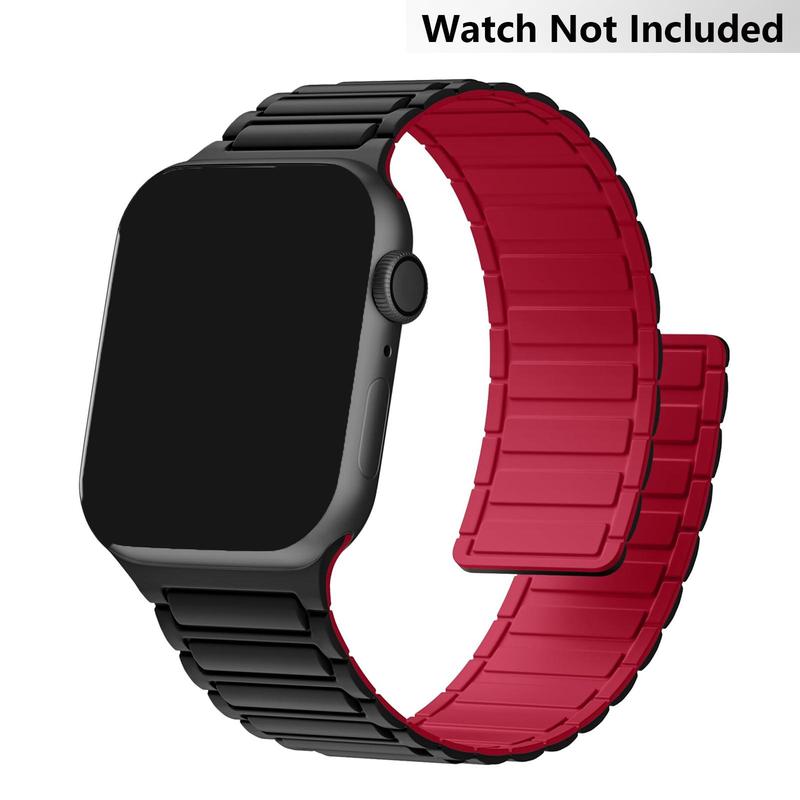 Magnetic Watch Band (Band Only), 1 Count Sport Silicone Band for iWatch Series 9 8 7 6 5 4 3 2, Wearable Accessories Compatible with Apple Watch