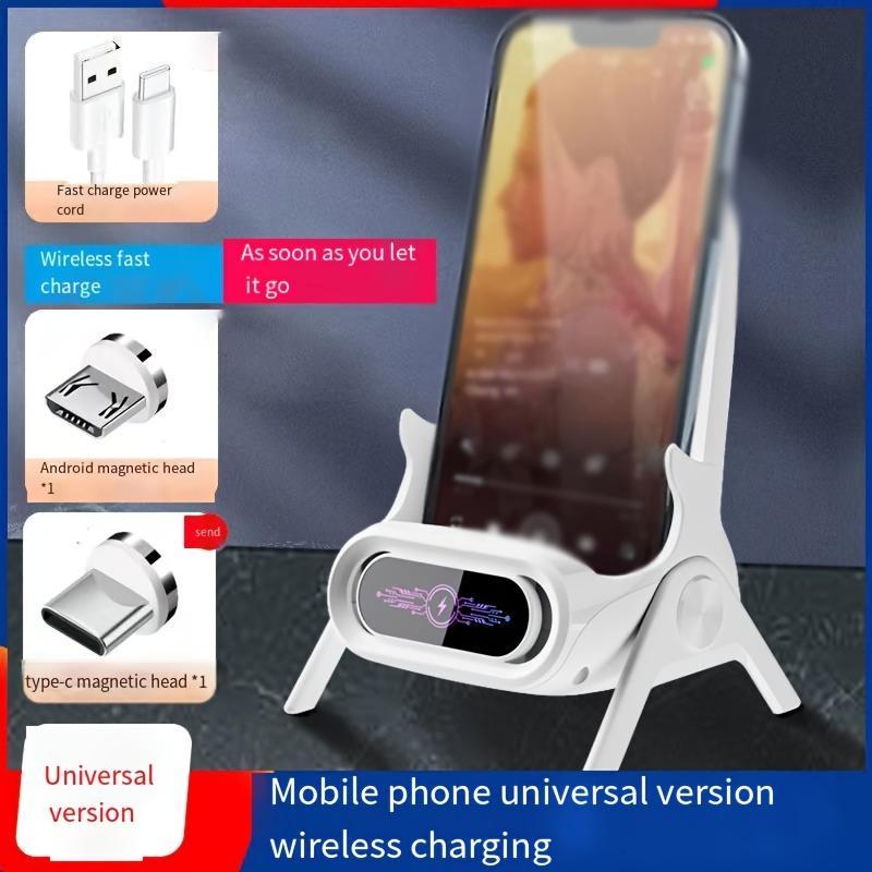 Wireless Charger Stand, Auto-sensing Phone Holder with Wireless Charging, Multi-angle Viewing Phone Holder for Car and Home