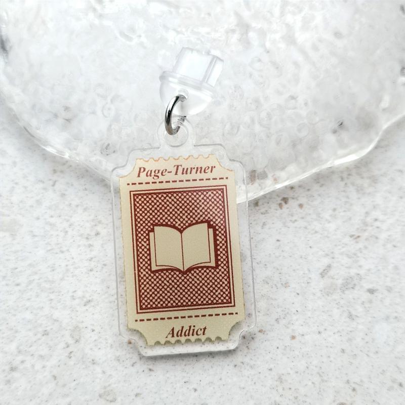 Acrylic Kindle ebook Phone Charm Dust Plug Bookish Books Bookworm Reading