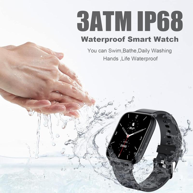 Smart Watch for Men Women Compatible with iPhone Samsung Android Phone 1.69 inch Full Touch Screen Bluetooth Chargeable