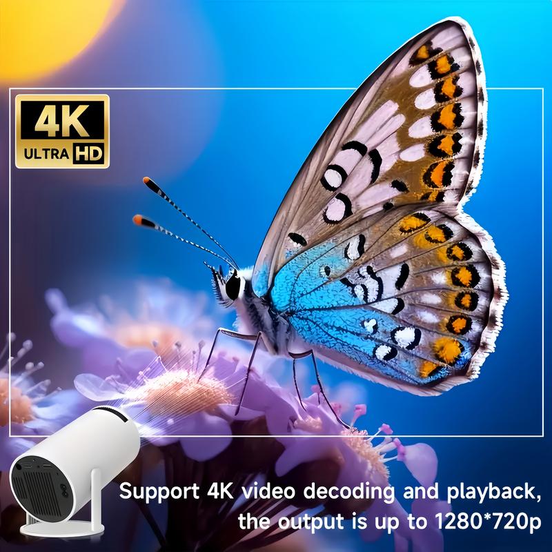 Portable Outdoor Projector, 4K HD Projectors with WIFI 6 & Bluetooth 5.0 Android TV 11.0, Auto Keystone Correction  Video Projector,180°Rotatable Stand,Home & Outdoor Use, Mini Projector