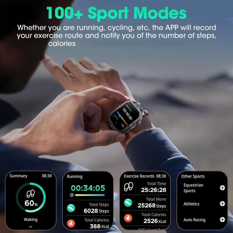 Multifunctional Smart Watch, Fashion Digital Watch with Phone Call & Music Control, Waterproof Sports Watch for Women & Men