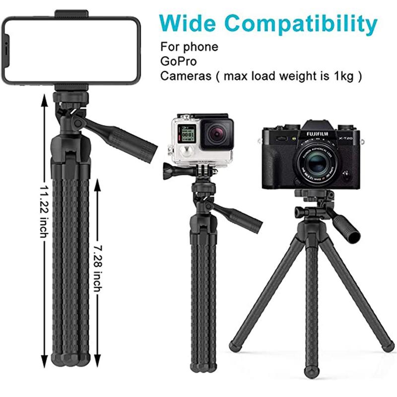 [Free shipping] Flexible Portable Digital Camera Stand Octopus Mini Tripod Desktop Phone Selfie Stick Mounting Tripod Holder with Hidden Phone Holder for iPhone, Selfie Accessories with Wireless Remote Cellphone Smartphone