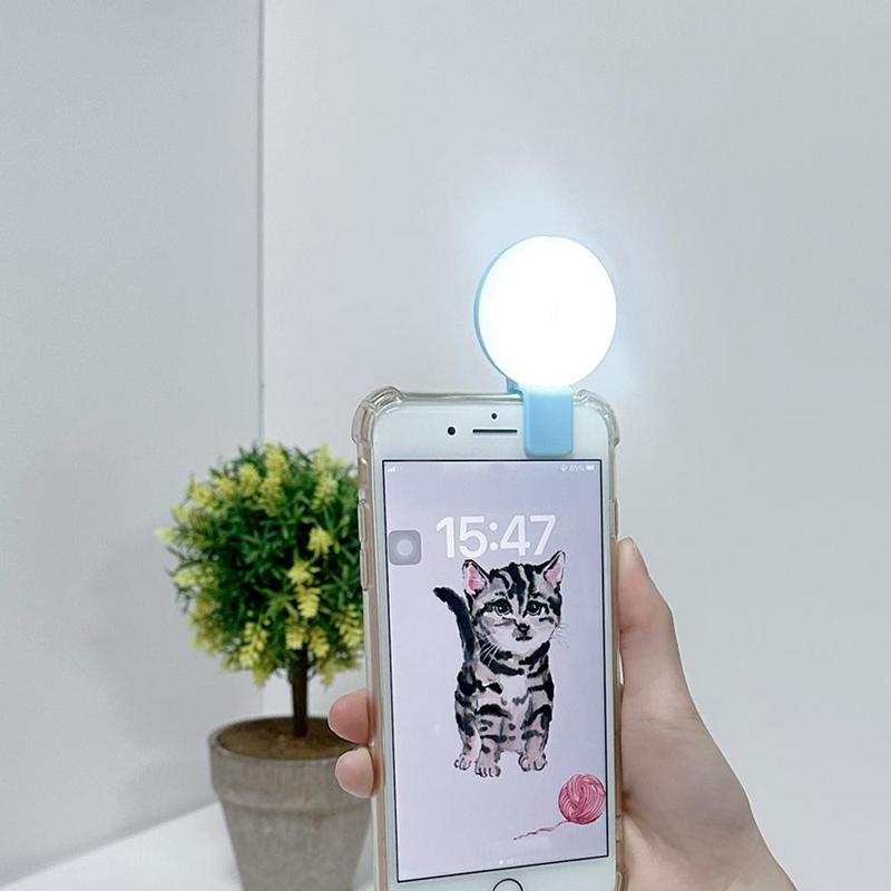 Portable Selfie Light, Clip-on LED Mobile Phone Beauty Fill Light, Selfie Lighting for iPhone Android Live Streaming Makeup Vlog