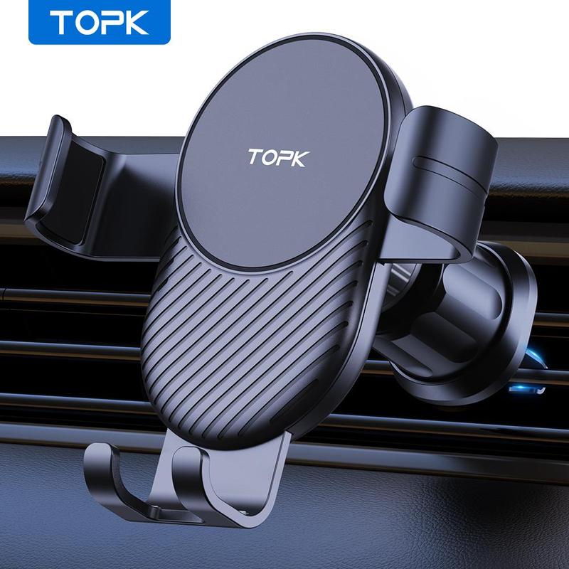 TOPK Car Air Vent Phone Holder, 1 Count Adjustable Car Air Vent Phone Mount with Gravity Sensor, Universal Car Interior Accessories for Most Smartphones