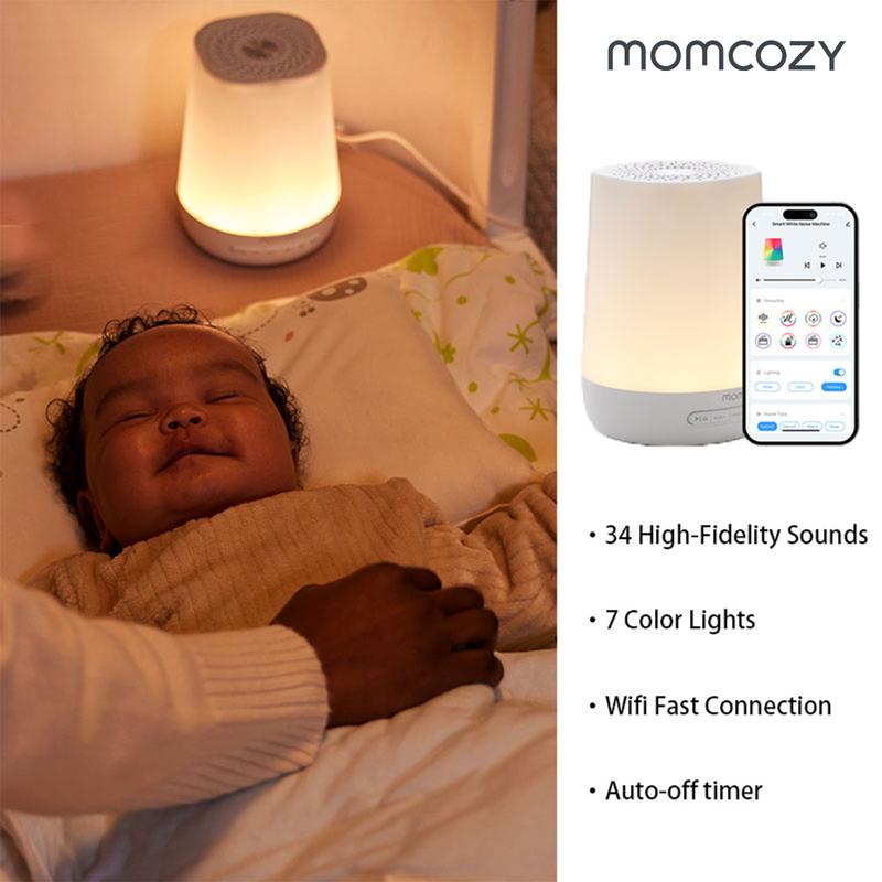 Momcozy White Noise Machine with Night Light and 34 Soothing Sounds for Baby Sleeping and Sleep Training