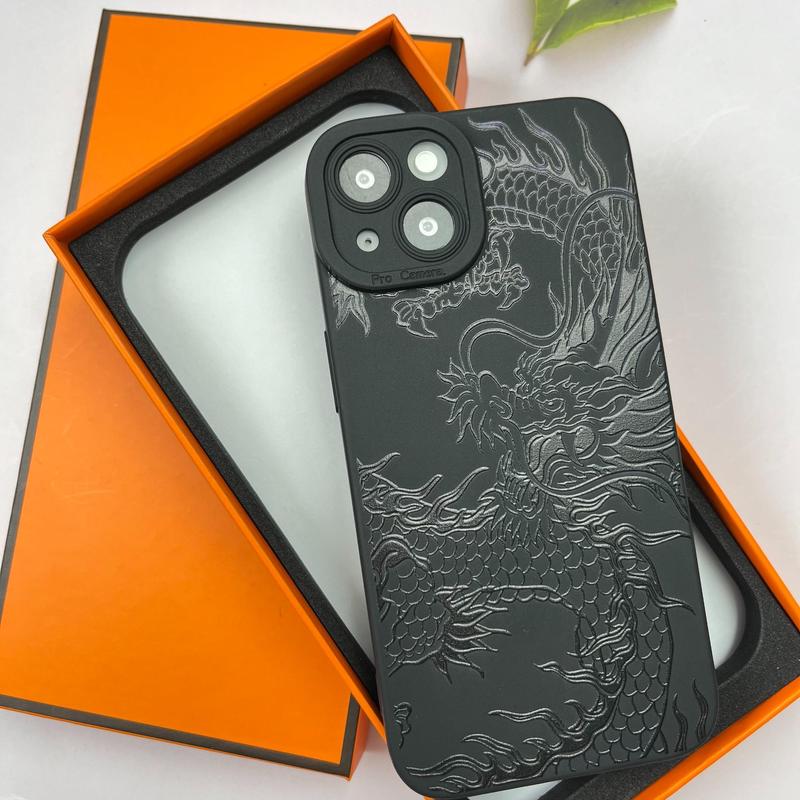 Creative Dragon Pattern Phone Case, Decorative Phone Protector Cover, Phone Accessories Compatible with iPhone 11 12 13 14 15 16 Plus Pro Max